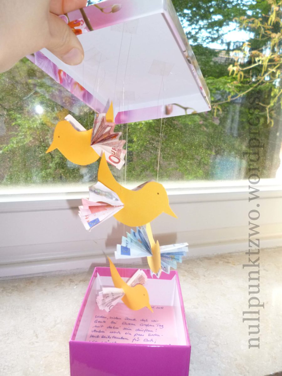 Süße Tauben aus Geldscheinen zur Hochzeit Geldgeschenk zur Hochzeit