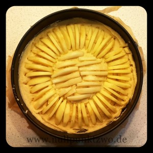 Apfelkuchen vor dem Backen Apfelkuchen