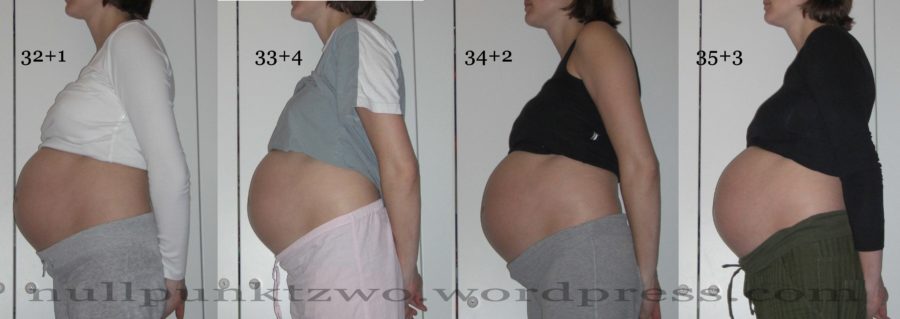 Babybauch 9. Schwangerschaftsmonat - Kind 1